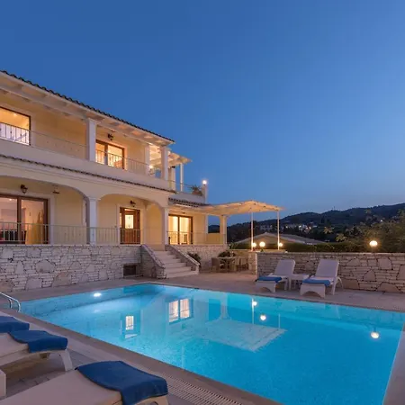 View Villas-corfu-villa Christos-4 Bedrooms-big Private Pool-sea View-prime Location Κασσιόπη