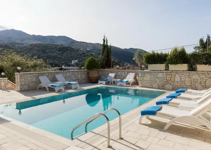 View Villas-corfu-villa Christos-4 Bedrooms-big Private Pool-sea View-prime Location *